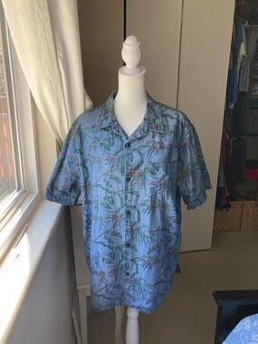 Shipmen Supply CPO Provisions short sleeve tropical foliage shirt Size L